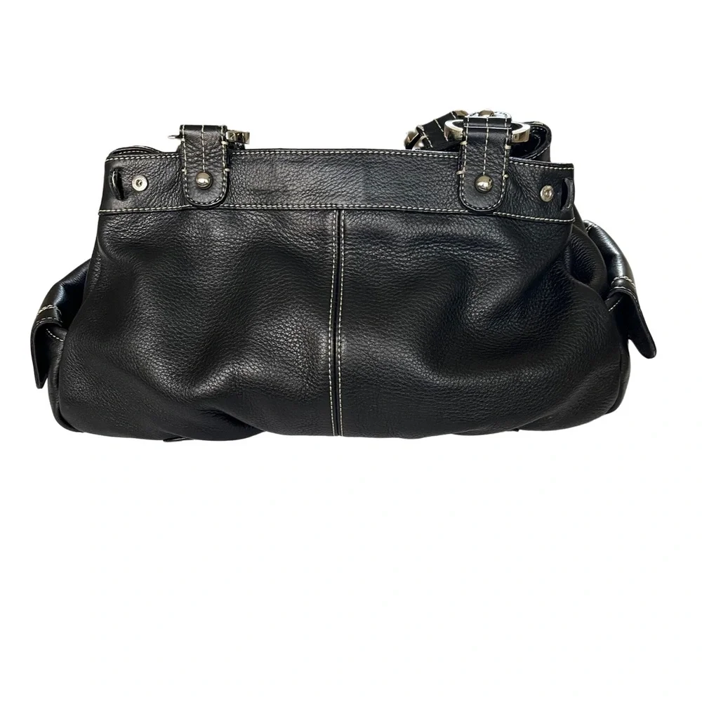 NORDSTROM Black Pebbled Leather BOHO Satchel Purse. Like new.